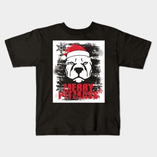 'Merry Pitmas' Funny Christmas Pitbull Kids T-Shirt